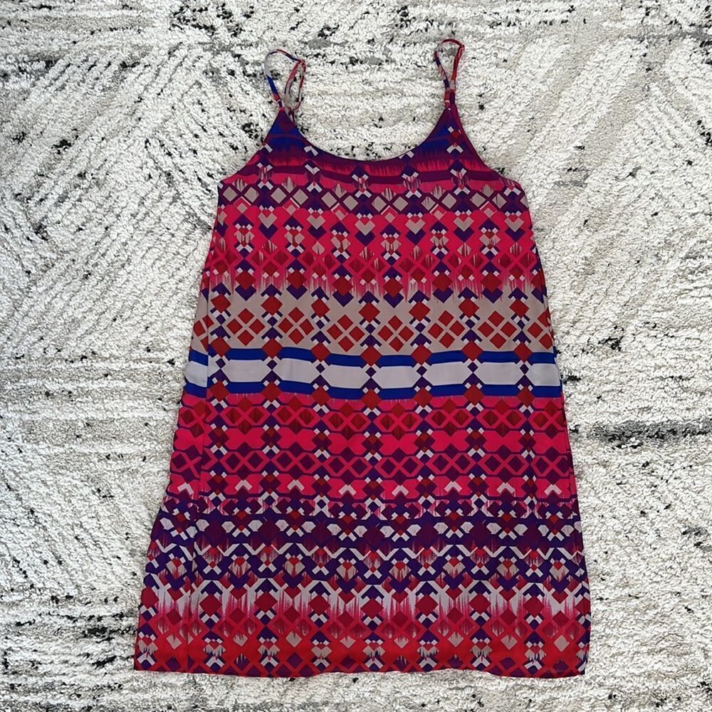 AztecāpatternāPinkĀ PurpleāBlueāTanāRedāDress - Picture 1 of 5